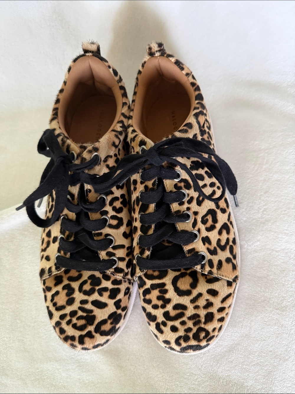 Halogen Leopard Print Lace-Up Flats - Black & Tan